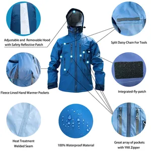 Veste imperméable respirante 3L avec capuche pour la pêche à la mouche, la chasse, le kayak, la randonnée, la navigation de plaisance et la voile - Product Image 5