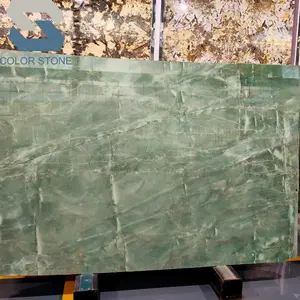Đánh Bóng Backlit Mờ Tự Nhiên Verde Celadon Quartzite Tấm Màu Xanh Lá Cây Quartzite Tấm Đối Tường Gạch Lát Sàn