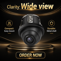 Caméra de recul noire pour voiture avec vision nocturne, objectif fisheye étanche, aide au stationnement