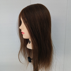 Tête de mannequin d'entraînement professionnelle pour <span class=keywords><strong>coiffure</strong></span>, avec cheveux Remy féminins, pour la pratique de la coupe et du coiffage - Product Image 3