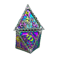 Lot de 7 dés de jeu de table RPG D&D D20 personnalisés en métal polyédrique avec logo, écologiques et de luxe, pour Dungeons & Dragons