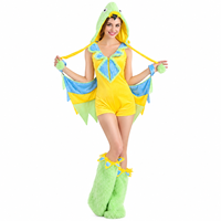 Costume de renard multi-pièces en spandex pour femme adulte, idéal pour la photographie, les jeux de rôle et les événements (ex. ours polaire, oiseaux, renard orange)