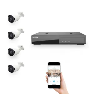 Caméra Ip de vidéosurveillance, 4 canaux, Vision nocturne, panoramique et Zoom, surveillance du système de sécurité Nvr, Kit Nvr
