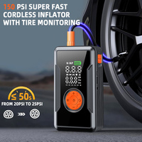 Powerful 150 PSI Wireless Tire Inflator and Jump Starter 4 in 1 Portable Air Compressor Power Bank for 12V Car Engine Starter