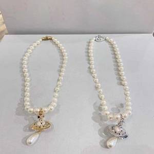 2025 Fashion Saturn <strong>Pearl</strong> Beaded Choker <strong>Necklace</strong> Shining Crystal Rhinestone Planet <strong>Necklace</strong> for Women - Product Image 1