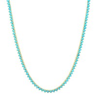 Collier de chaîne de tennis en pierres précieuses bleu turquoise de haute qualité 3mm 3 broches pour mariage ou cadeau