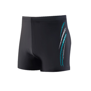 Traje de Baño para Hombre, Color Azul Lago y Gris Plateado, Tejido de Punto con Bloques de Color, para Natación, Playa y Deportes, Talla M para Adultos - Product Image 1