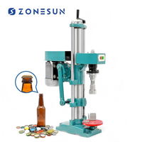 Machine de capsulage semi-automatique électrique ZONESUN ZS-YG60B pour bouteilles en verre de bière, de soda et de boissons gazeuses avec capsules couronne