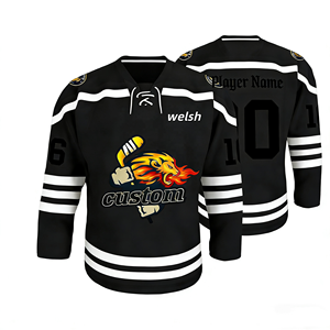 Maglia da <span class=keywords><strong>Hockey</strong></span> con Numero Ricamato, Stampa in Sublimazione, Abbigliamento per <span class=keywords><strong>Hockey</strong></span> su Ghiaccio con Design Personalizzato - Product Image 3