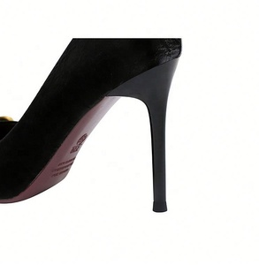 Scarpe con Tacco Alto di Alta Qualità alla Moda e Sexy 9,5 CM per Donne Slip-On con Fibbia Dorata <span class=keywords><strong>Tacchi</strong></span> <span class=keywords><strong>Nude</strong></span> di Lusso per Signore - Product Image 4