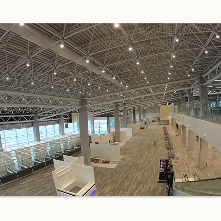 Structure en acier léger, Terminal d'aéroport, fabricant, cadre spatial, toit en treillis, bâtiment d'aéroport International