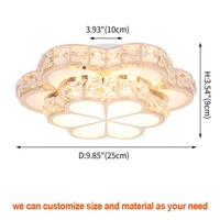 Plafonnier LED moderne en cristal de 14W et 25cm de large, luminaire mural pour couloir, 3 couleurs changeantes, Lustre