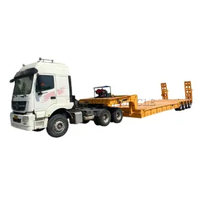 4-achsiger abnehmbarer Gooseneck-Lowbed-Semi-Anhänger 100 Tonnen Lowbed-Lowboy-Low Loader-Semi-Anhänger einstellbare Traktionsplatte