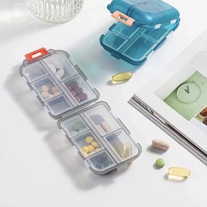 กล่องยาแบบพกพา 2 ชั้น 10 ช่องกล่องเก็บยาแบบปิดผนึกสำหรับเดินทาง - Product Image 1