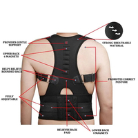 Ceinture orthopédique de soutien du dos, orthèse de Posture correcte, 10 aimants, correcteur de Posture magnétique