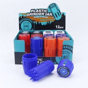 カスタムステッカー軽量製品卸売スモークショップ製品タバコローリングペーパー3部プラスチックハーブグラインダーとジャーを1つに - Product Image 2