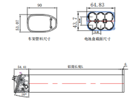 Caja de Batería Interna Oculta para Bicicleta Eléctrica ALX095, Compatible con 36V-72V 18650/21700, Aleación de Aluminio de Alta Calidad, Fabricación OEM
