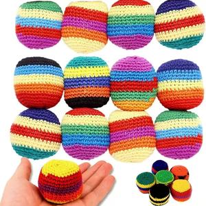 Disponibile, MOQ 1 pezzo, Hacky Sack Footbag, Palline da giocoleria fatte a mano e lavorate a maglia per bambini - Product Image 1