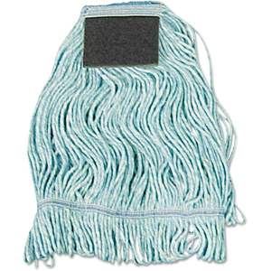 Boardwalk BWK902BL Medium Blue Loop-End <b>Mop</b> <b>Head</b> with Scrub Pad 12/Carton Commercial Cleaners - Product Image 1