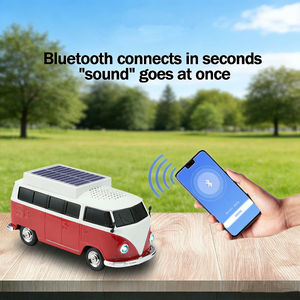 Haut-parleur Bluetooth Alecter Solar Retro Inspired Minibus 66mm Batterie 1200mAh Portée 10m TF/Clé USB/Radio Système audio portable - Product Image 4