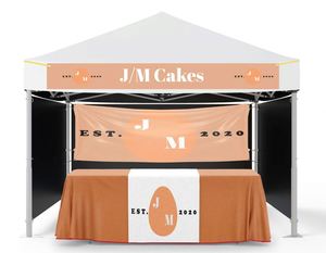 Ensemble bannière de tente et chemin de table, Bannière de haute qualité, Ensemble pop-up, Bannière rétractable personnalisée, Toile de fond - Product Image 1