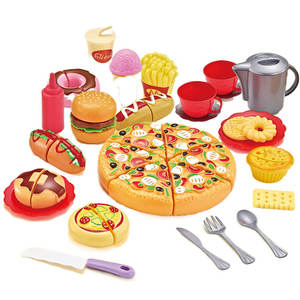 Ensemble éducatif 31 pièces coupe restauration rapide semblant jouer cuisine cuisine jouets pour enfants filles jouer maison femme au foyer Hamburger français - Product Image 5