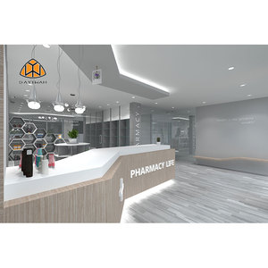 Arredamento per Negozi Medici, Design di Bancone per Farmacia in Blu e <span class=keywords><strong>Bianco</strong></span> - Product Image 3