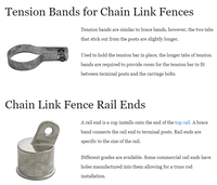 Accessoires de clôture à mailles galvanisés à chaud et revêtus de PVC Pinces à mailles de chaîne/raccords de clôture à mailles de chaîne.