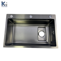 Éviers de cuisine en acier inoxydable nano de haute qualité, finition PVD noire, pour cuisine moderne