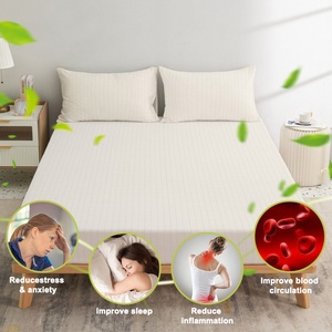 Ground Connection California <b>King</b> Size <b>Bedspread</b> 183*213cm Earthing Fitted Sheet 95% Organic Cotton 5% Pure Silver Fiber 400TC - Product Image 4