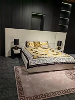 Moderne Möbel Extragroßes Bett Italienisches Designer-Möbelstück Geräumiges Schlafzimmermöbel Multifunktionales Luxusbett aus Nubuk-Stoff
