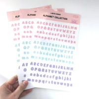 Autocollants d'alphabet étiquettes, étiquettes en couleurs, personnalisées, or arc-en-ciel, paillettes, nouvelle collection, vente en gros