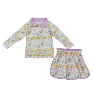 Conjunto Deportivo GLD1334 RTS para Niña, Diseño de Mardi Gras, Venta al por Mayor, Falda Atlética para Niña - Product Image 1