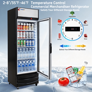 Réfrigérateur commercial vertical personnalisé avec affichage numérique LED, porte en verre transparent, étagères réglables, sans givre - Product Image 6