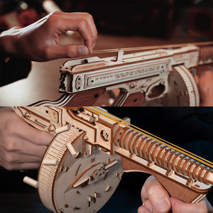 Robotime Rokr Tiktok Hot Selling 3D Puzzles LQB01 Wooden Submachine <strong>Model</strong> Kit Toy <strong>Guns</strong> for Adult - Product Image 3