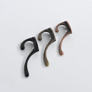 Exquisite European Style Solid <strong>Black</strong> Antique Coat <strong>Hook</strong> for Doors-Wall Mounted Zinc Alloy Double <strong>Hook</strong> Design Bathroom Kitchen - Product Image 5