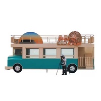 Vagone de restauration de luxe à double étage, Bus ouvert, Vagone de restauration pour glaces et hot-dogs, Vagone de restauration mobile pour bar à bière, Vagone de restauration, Remorque