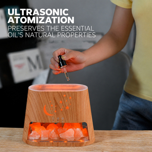 Humidificateur ultrasonique au sel de l'Himalaya, diffuseur d'arômes silencieux pour bureau, diffuseur d'huiles essentielles avec lumière LED pour la maison et le bureau - Product Image 5
