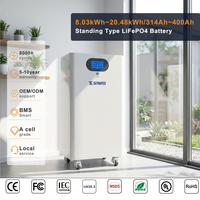 SAMAS 51.2V LiFePO4 Paquete de Baterías de Litio Dividido de 8-20kWh, Sistema Híbrido de Almacenamiento de Energía para el Hogar, Grado Comercial, BMS Inteligente, Comunicación CAN