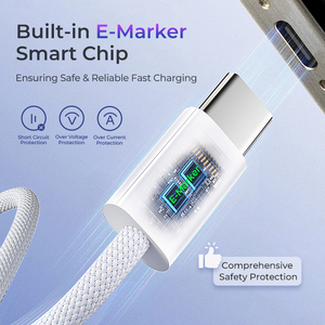 Cable USB Trenzado de PVC de 1m al por Mayor, Carga Rápida de 5A para <span class=keywords><strong>Samsung</strong></span> Android Tipo-C, Compatible con iPhone 15 16 - Product Image 4