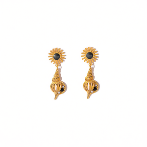 Boucles d'oreilles pendantes tendance en acier inoxydable 316L plaqué or PVD, durables et résistantes - Product Image 2