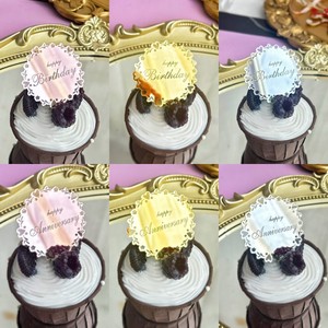 ที่เสียบเค้กอะคริลิครูปหัวใจประดับดอกไม้ สำหรับตกแต่งเค้กวันเกิด วันครบรอบ อุปกรณ์จัดงานปาร์ตี้ ของตกแต่งเค้ก - Product Image 1