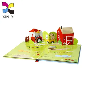 ที่กำหนดเองภาษาอังกฤษสำหรับเด็กสติกเกอร์สีเด็ก Pop Up Book