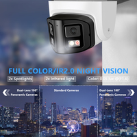 Cámara DE SEGURIDAD giratoria con Cable único POE IP de doble lente 4K 8MP con cámara de red CCTV de vista panorámica 180