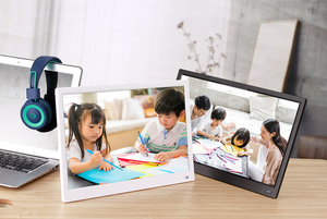 Cadre photo numérique de 11,6 pouces avec cadre en métal de qualité supérieure, affichage de photos sur carte USB et SD, pour la décoration de bureau et les cadeaux d'entreprise - Product Image 5