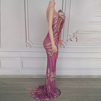 Novance Y4842 Robes de Soirée Élégantes et Longues de Bal, Robe de Luxe sans Manches Romantique pour Femme, Tenue de Soirée de Luxe
