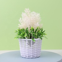 Tanaman Pot Lavender Dekorasi Rumah Mini Desktop Tanaman Pot Kecil Tanaman Bonsai Bunga Buatan Grosir