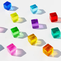 Blocs en acrylique néon, aspect lisse, jouets d'apprentissage des couleurs pour bébé, empilage de lumières et d'ombres, blocs de construction, blocs brillants et transparents