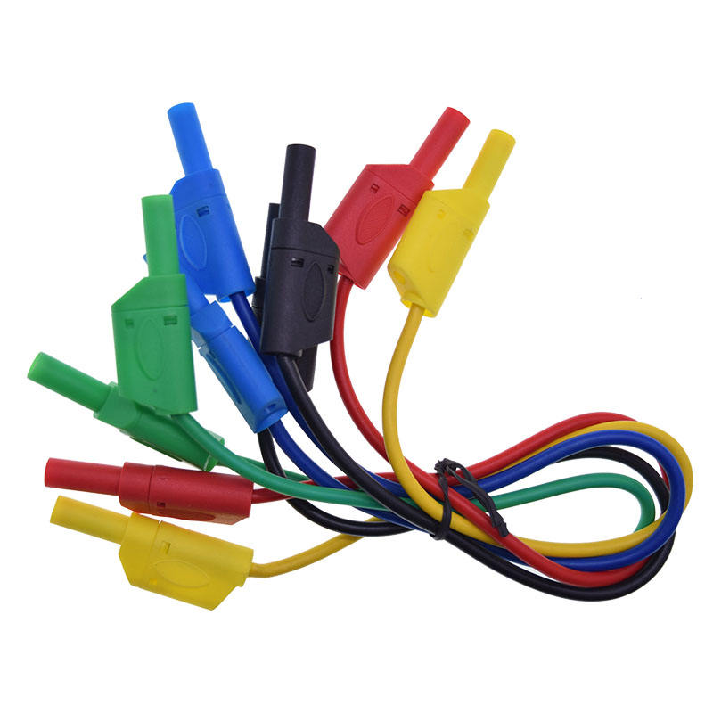 source nuelead 4毫米插头安全测试引线,带绝缘带罩可堆叠保护香蕉