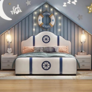 Letto a tema pirata per bambini, letto singolo in silicone morbido importato per ragazzi, di piccole dimensioni - Product Image 3